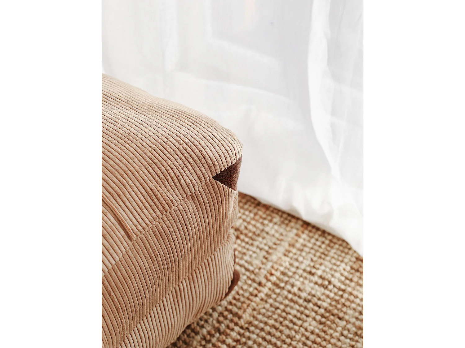 Eleganter 1-Sitzer-Schlafsessel, Cord in Camel, 80 x 70 x 60 cm | 100 % Polyester, Komforthöhe von 24 cm, umbaubar in ein 160 cm breites Bet