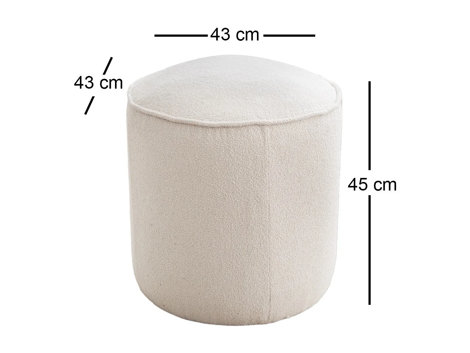 Pufe de Peluche Creme - Conforto e Elegância para Sua Casa