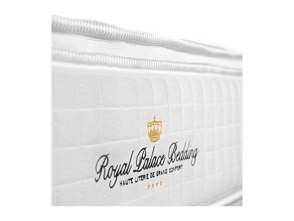 Pack lit complet - Matelas 140x200 cm + Sommier tapissier à lattes (en kit) + 2 oreillers + Couette - George V