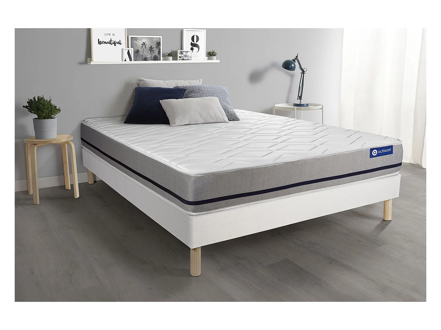 Ensemble Matelas Sommier 130x190 cm - Actimemo Soft