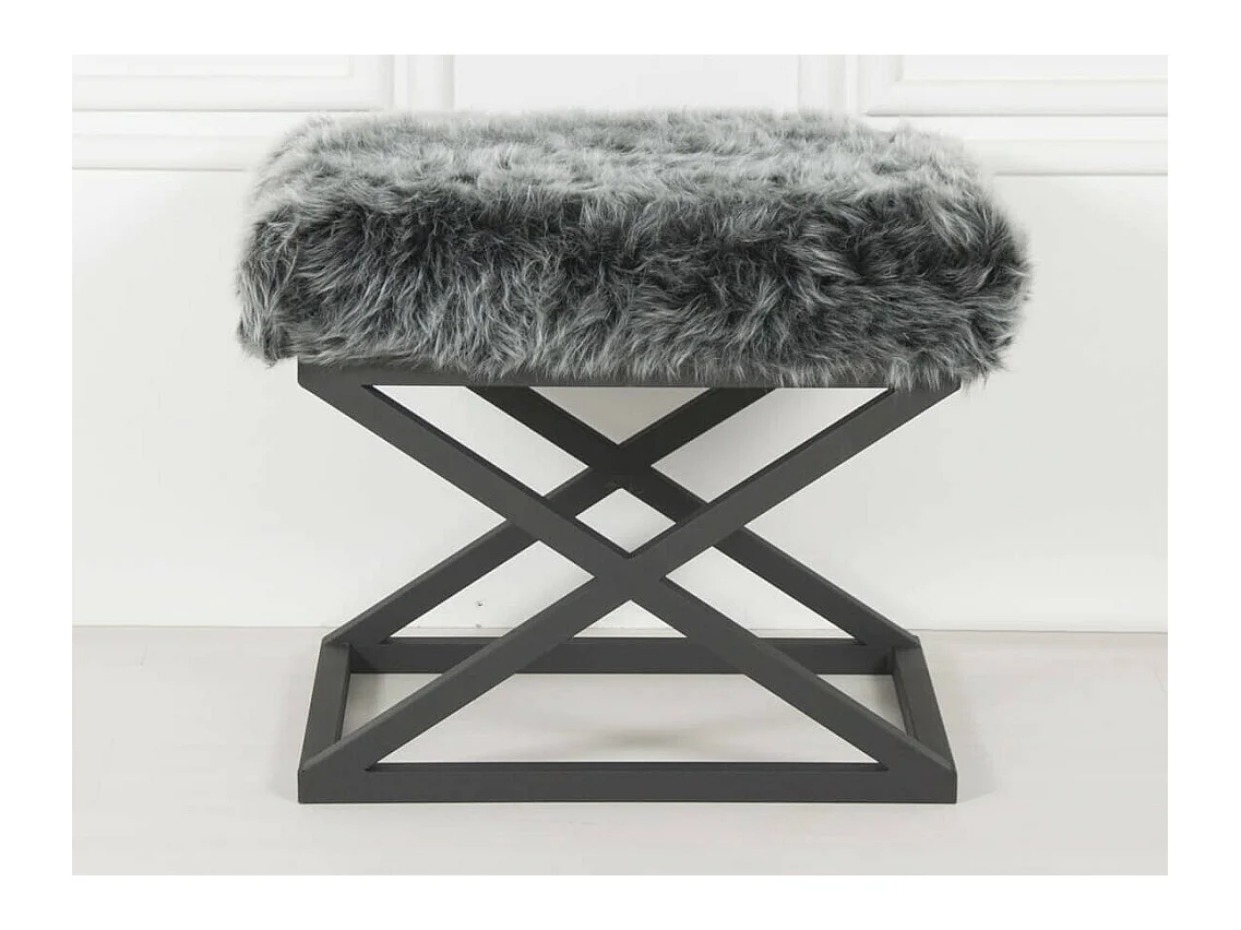 Puf Altadena 576, Gris, 42x40x50cm, Tapiz, Patas: Metal