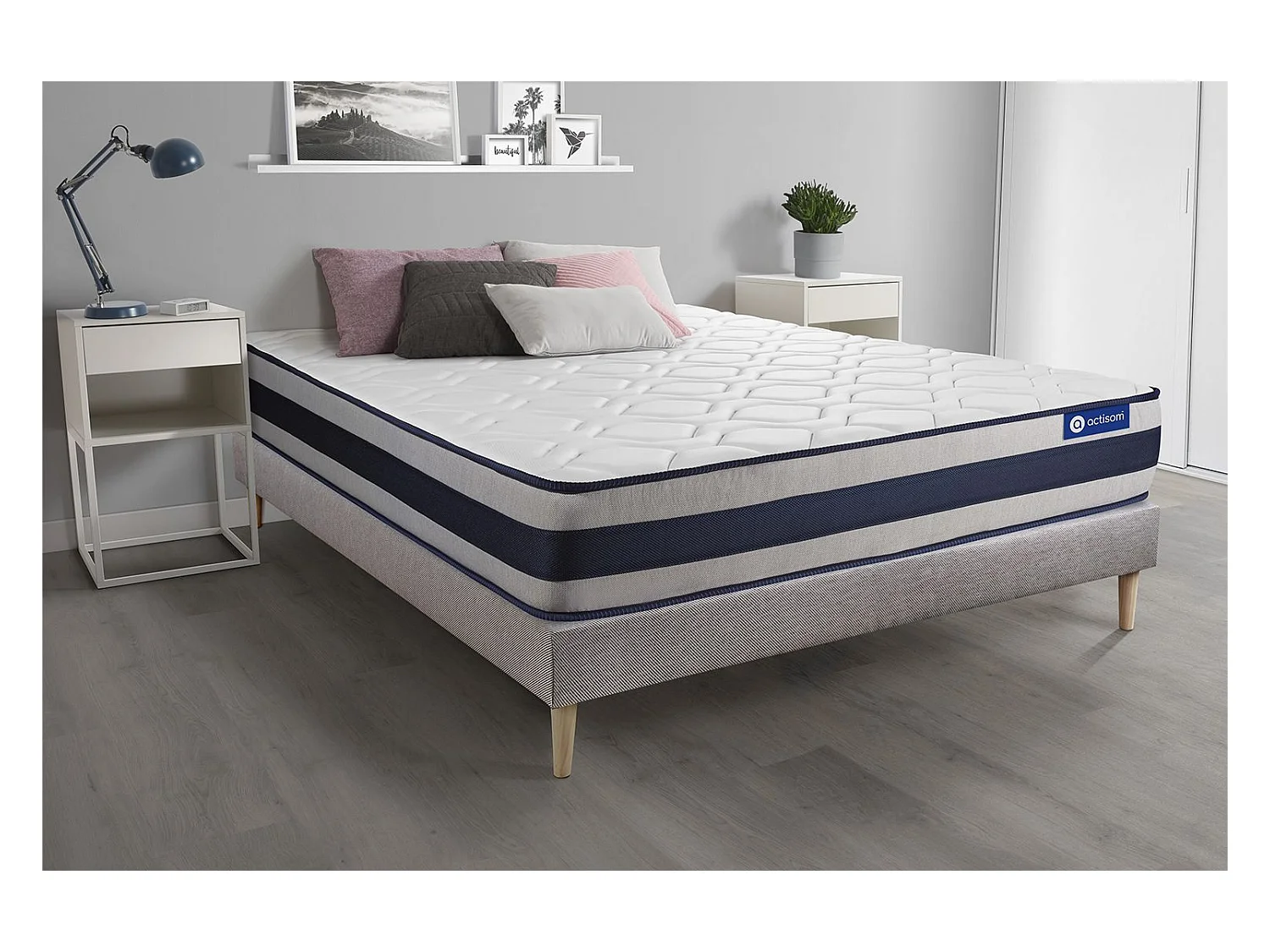 Ensemble Matelas Sommier 130x190 cm - Actimemo Ergo