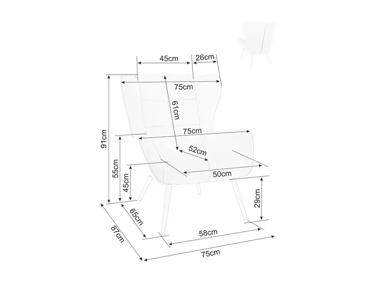 Fauteuil velours gris dossier capitonné esprit cosy pieds métal noir SUITE