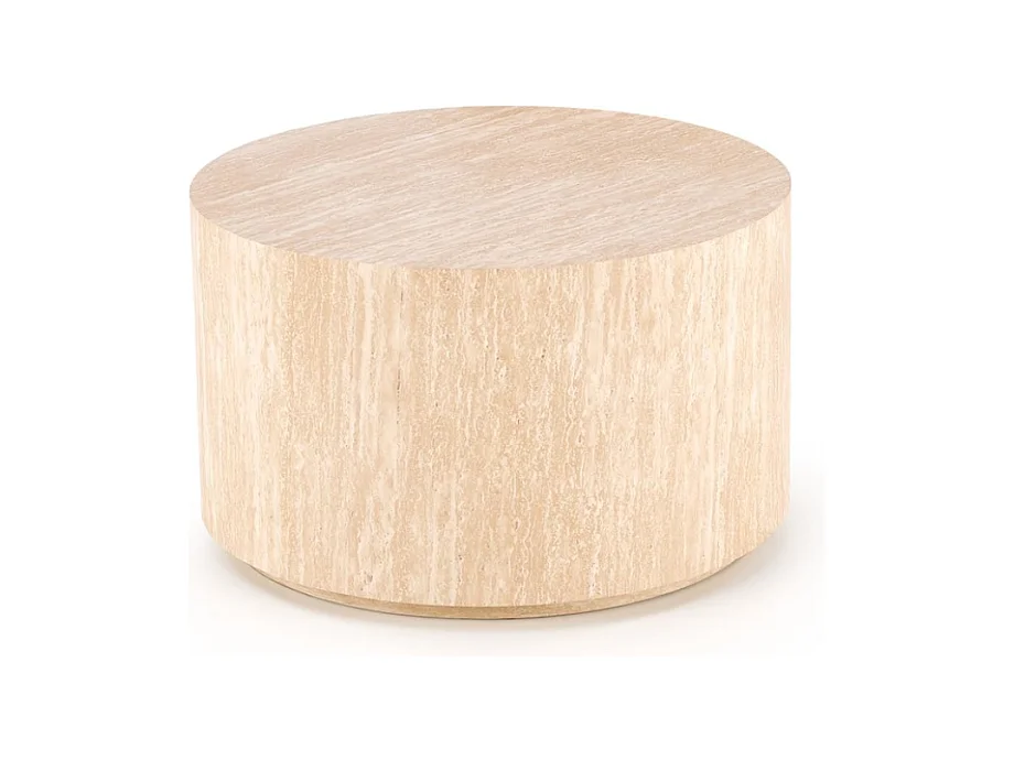Table basse ronde 60 cm de diamètre couleur travertin MIO