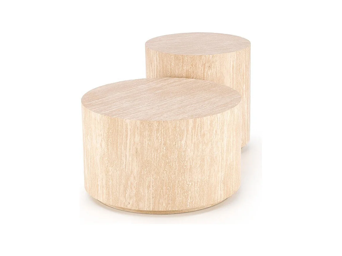 Table basse ronde 60 cm de diamètre couleur travertin MIO