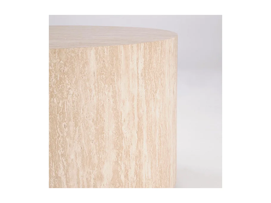 Table basse ronde 60 cm de diamètre couleur travertin MIO