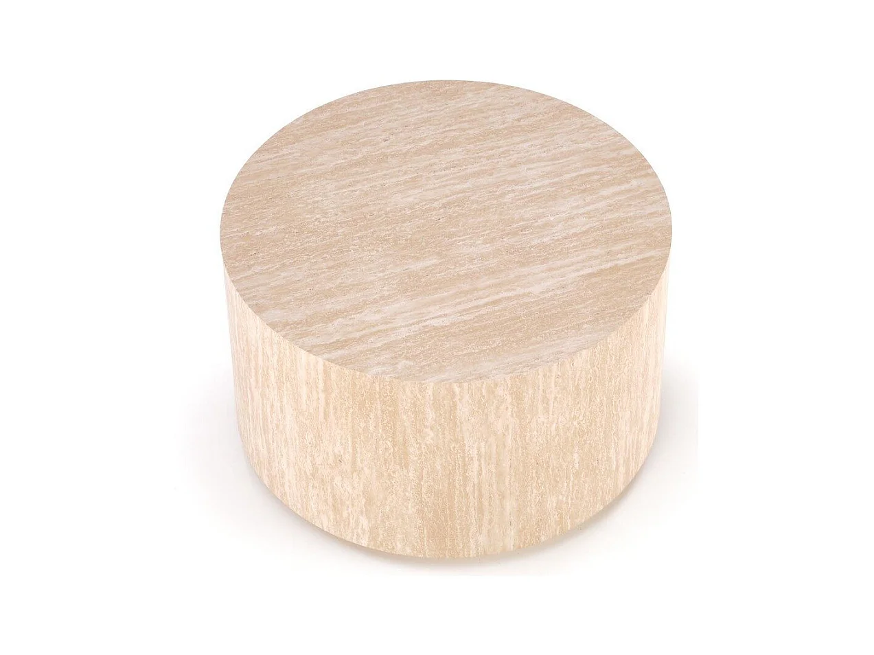 Table basse ronde 60 cm de diamètre couleur travertin MIO