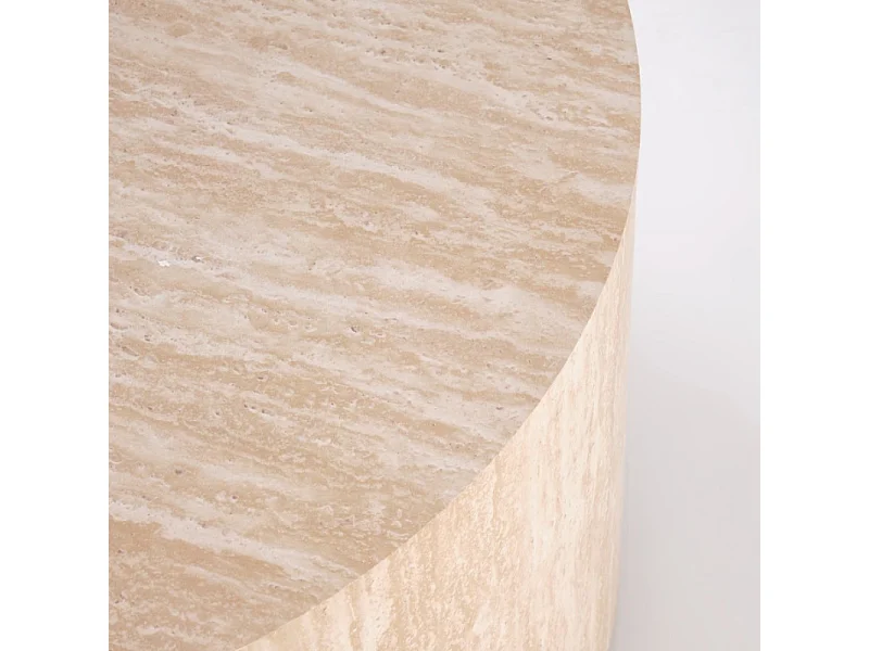 Table basse ronde 60 cm de diamètre couleur travertin MIO