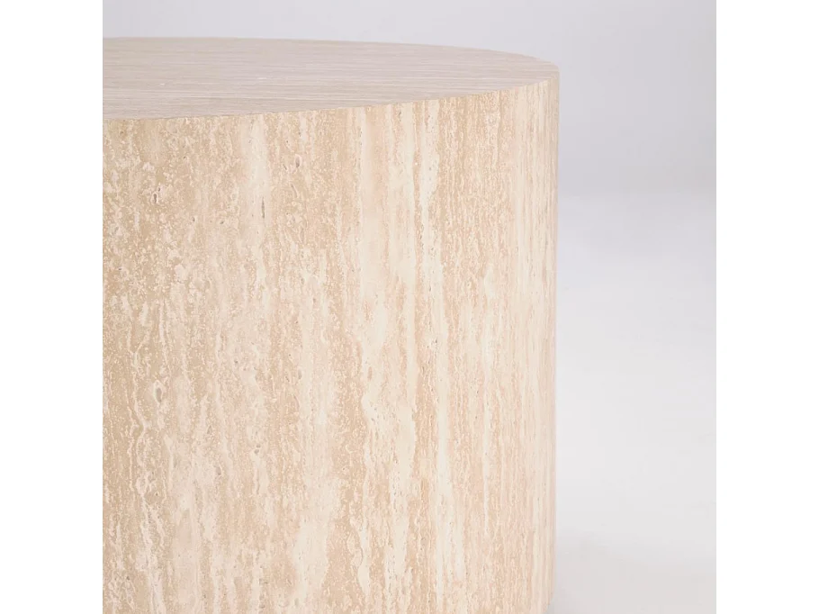 Table basse ronde 60 cm de diamètre couleur travertin MIO