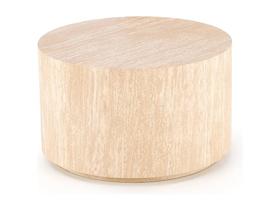 Table basse ronde 60 cm de diamètre couleur travertin MIO