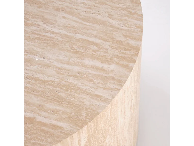 Table basse ronde 60 cm de diamètre couleur travertin MIO