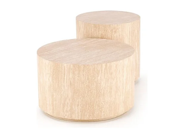 Petite table basse circulaire couleur travertin MIO