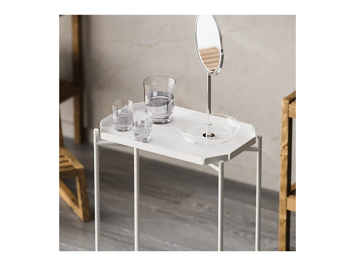 Bout de canapé avec plateau à rebord rectangulaire H56 cm - PARKER