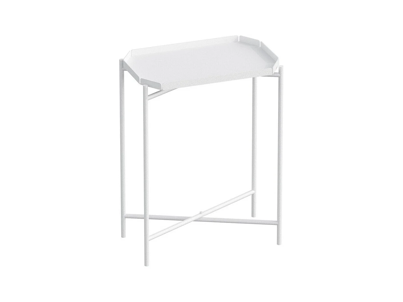 Beistelltisch mit rechteckiger Ablage mit Rand H56 cm - PARKER