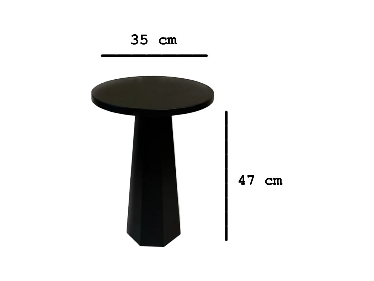 Bout de canapé rond avec pied large H47 cm - LILYUM