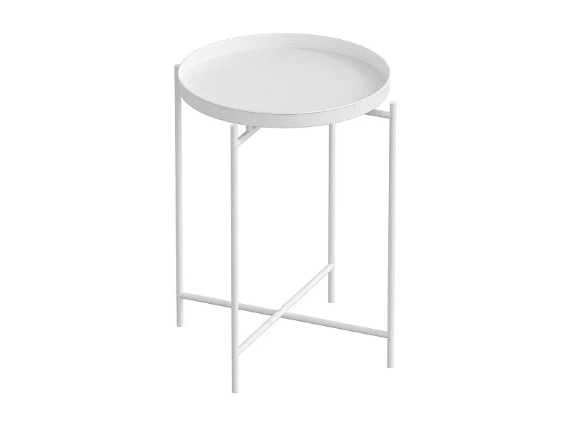 Bout de canapé avec plateau à rebord rond en Métal H56 cm - PARKER