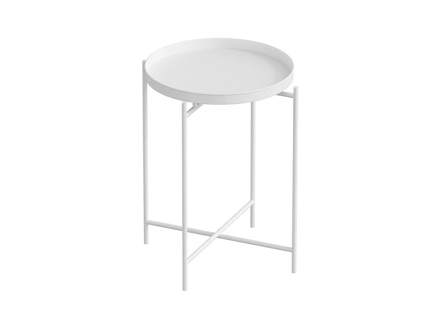 Beistelltisch mit runder Ablage mit Rand aus Metall H56 cm - PARKER
