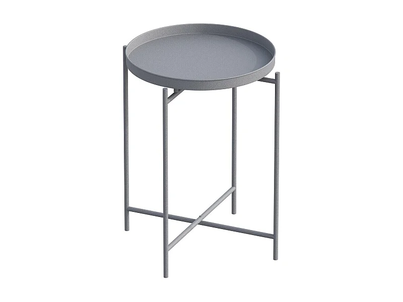 Bout de canapé avec plateau à rebord rond en Métal H56 cm - PARKER