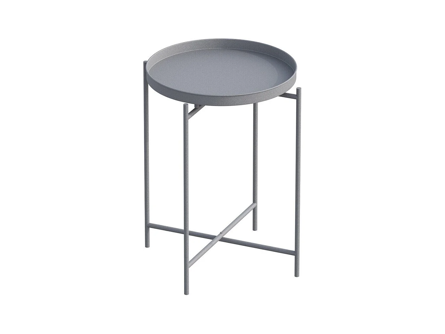Beistelltisch mit runder Ablage mit Rand aus Metall H56 cm - PARKER
