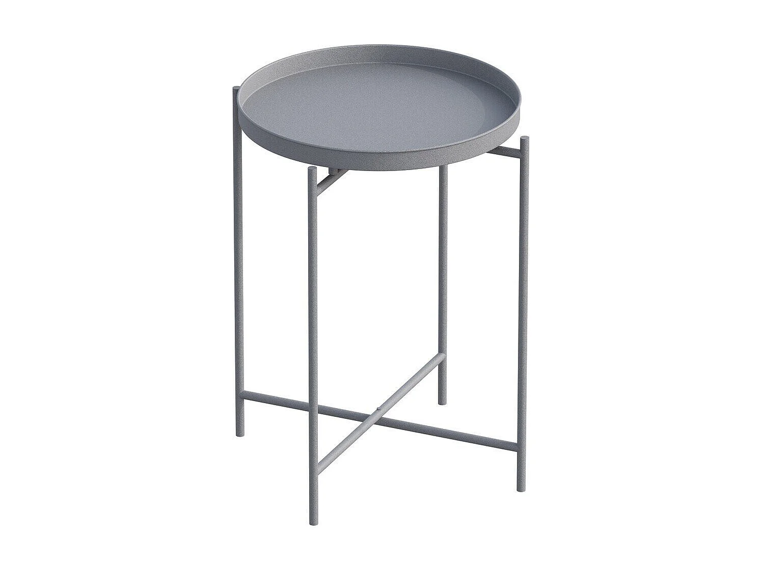 Bout de canapé avec plateau à rebord rond en Métal H56 cm - PARKER