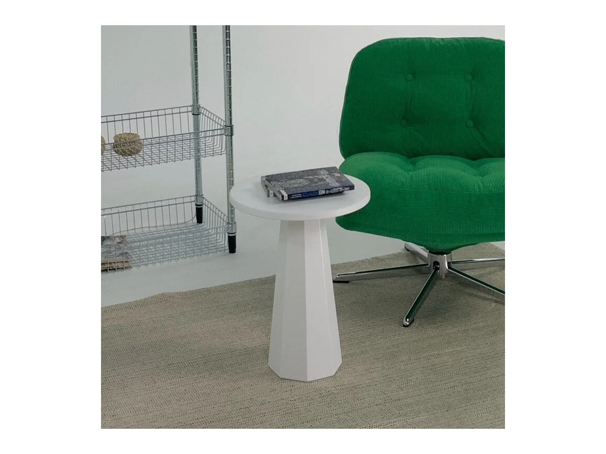 Bout de canapé rond avec pied large H47 cm - LILYUM