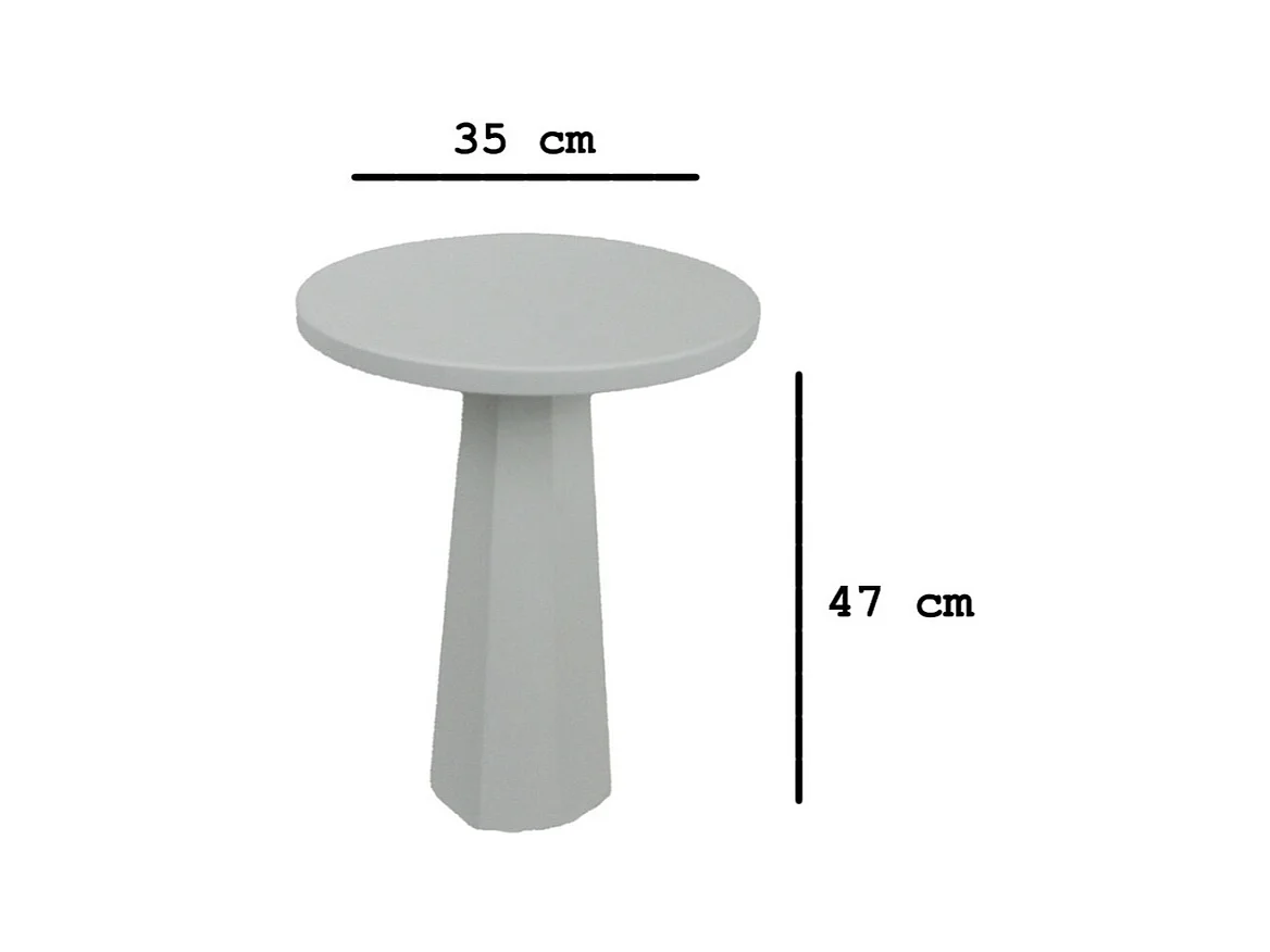Bout de canapé rond avec pied large H47 cm - LILYUM