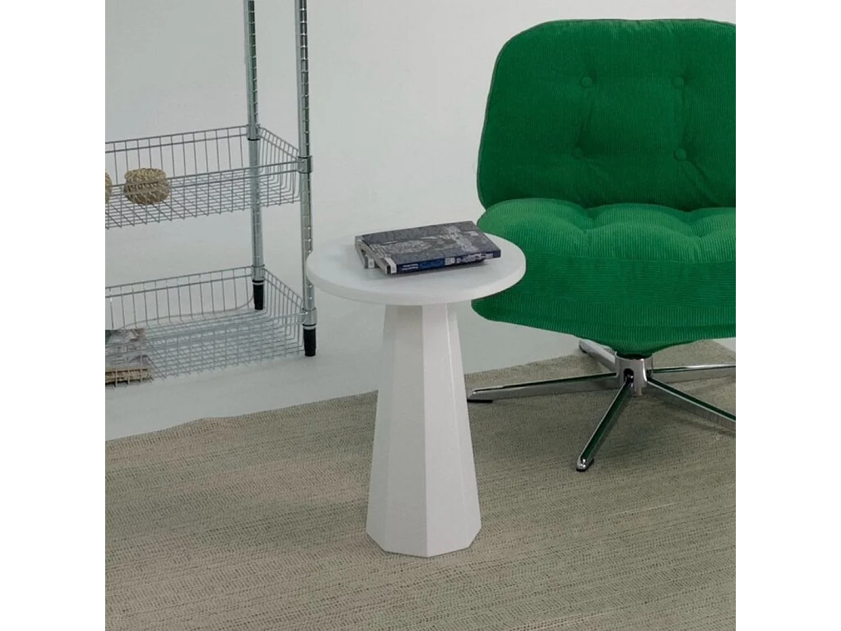 Bout de canapé rond avec pied large H47 cm - LILYUM