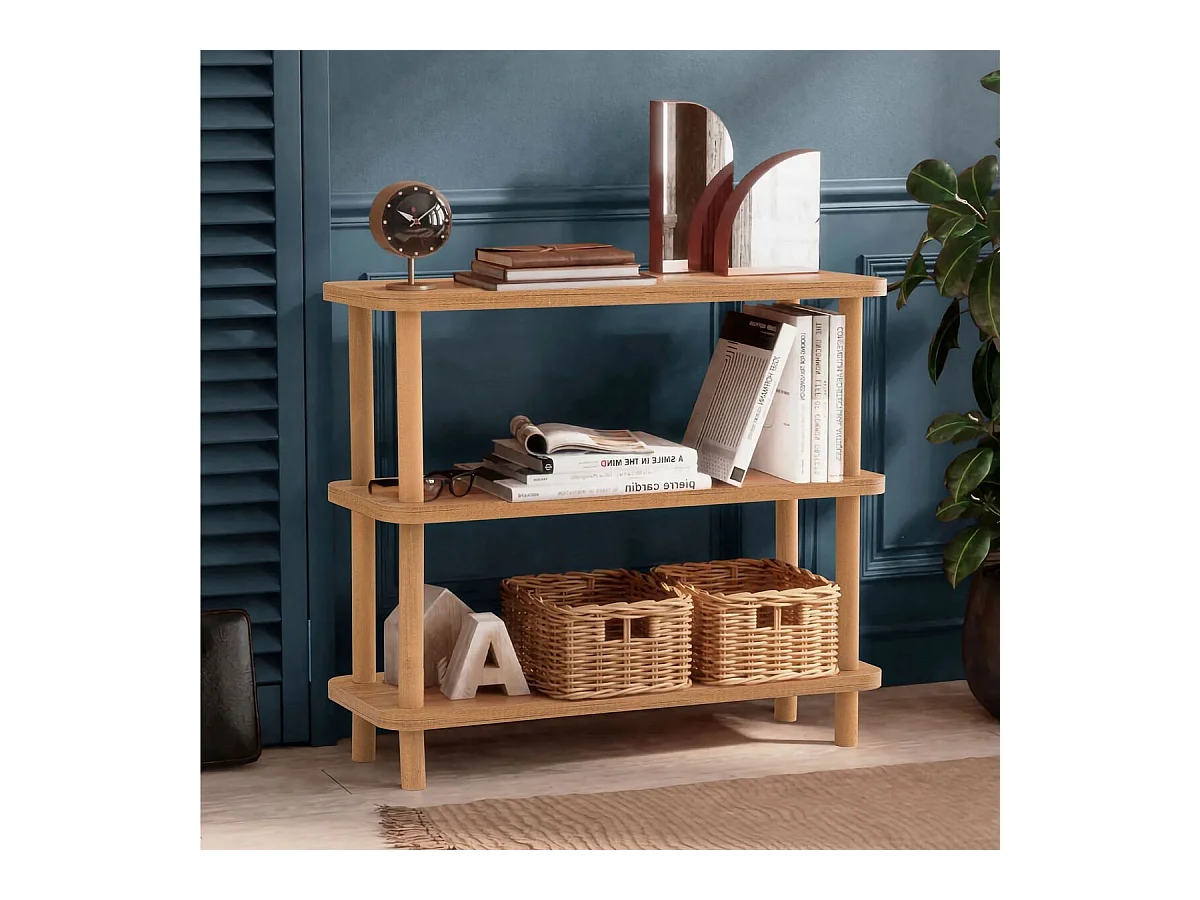 Etagère 3 tablettes décor pin atlantique L80 cm - STEP