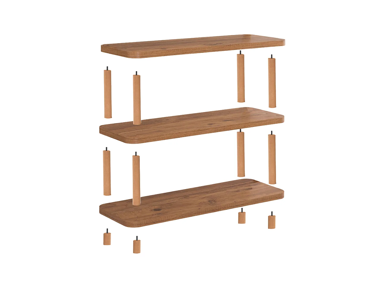 Etagère 3 tablettes décor pin atlantique L80 cm - STEP