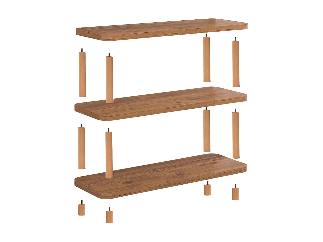 Etagère 3 tablettes décor pin atlantique L80 cm - STEP