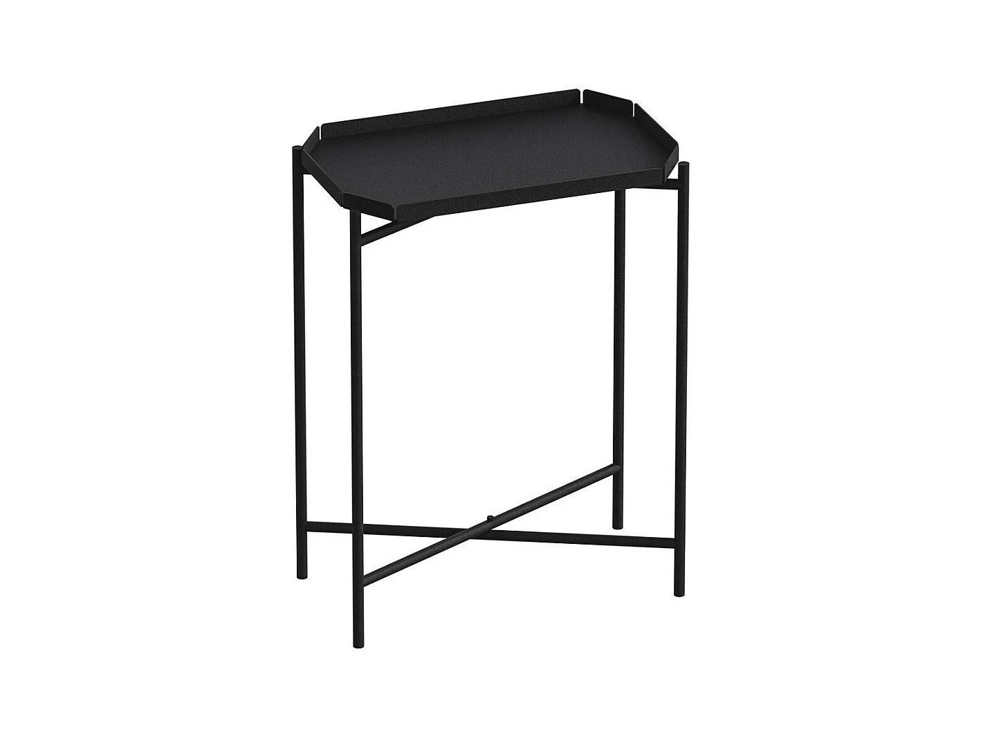 Beistelltisch mit rechteckiger Ablage mit Rand H56 cm - PARKER