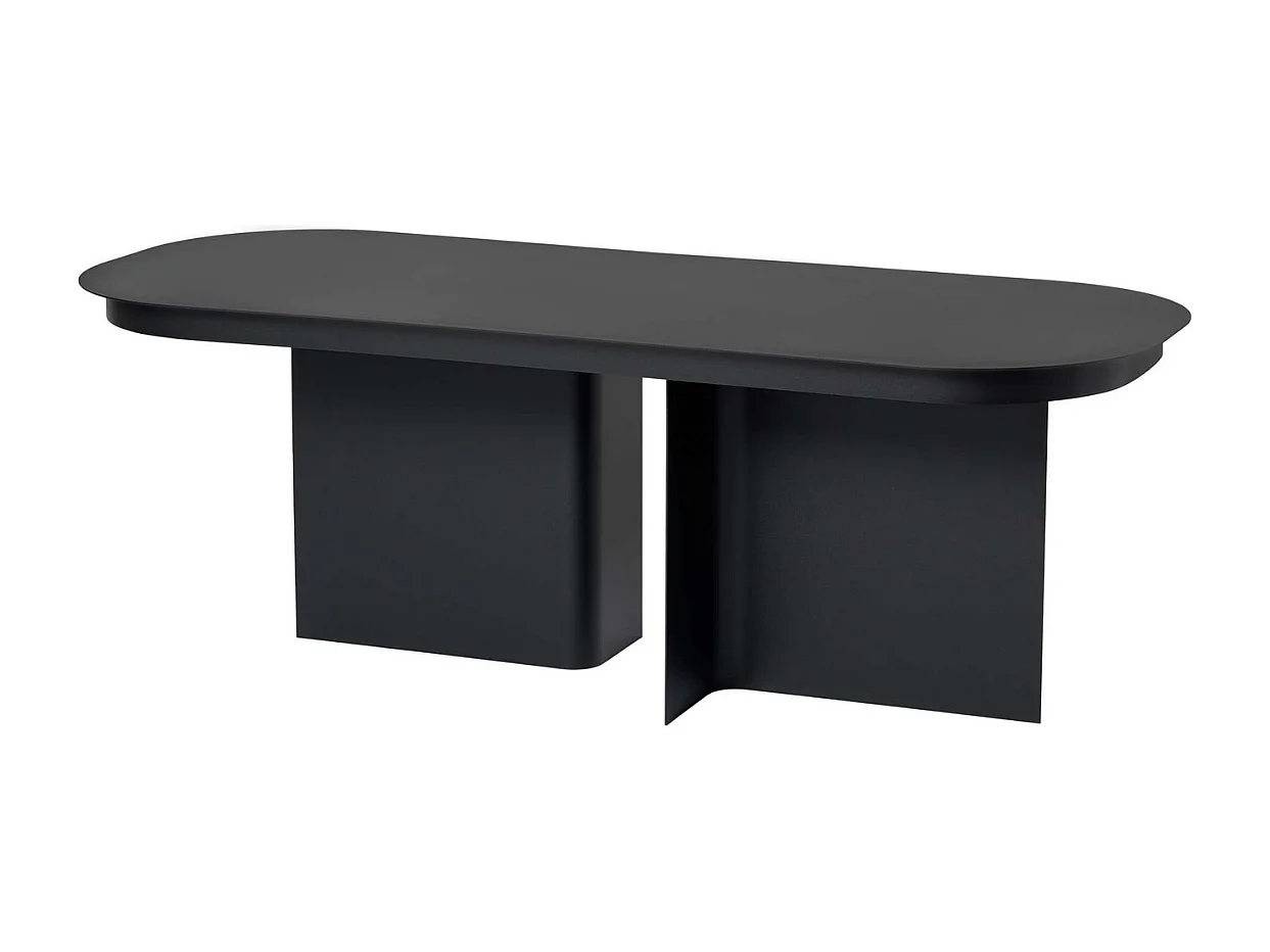 Salontafel met afgerond blad en 2 poten L120 cm - ALMA