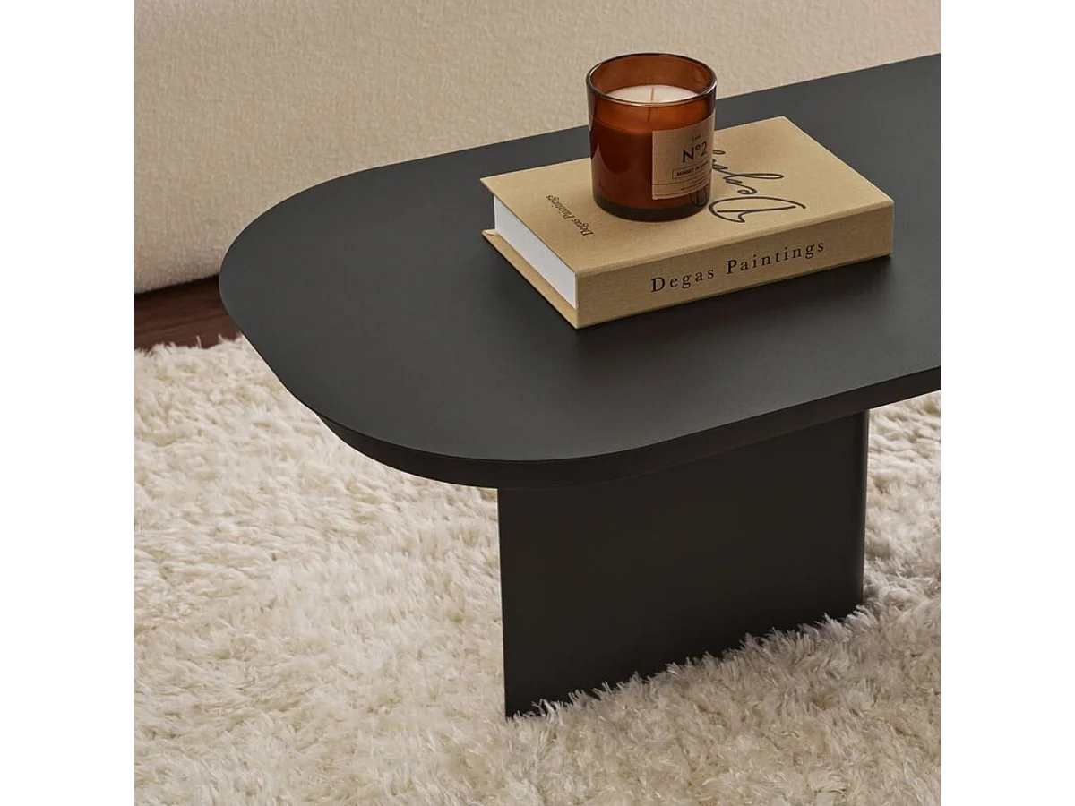 Salontafel met afgerond blad en 2 poten L120 cm - ALMA