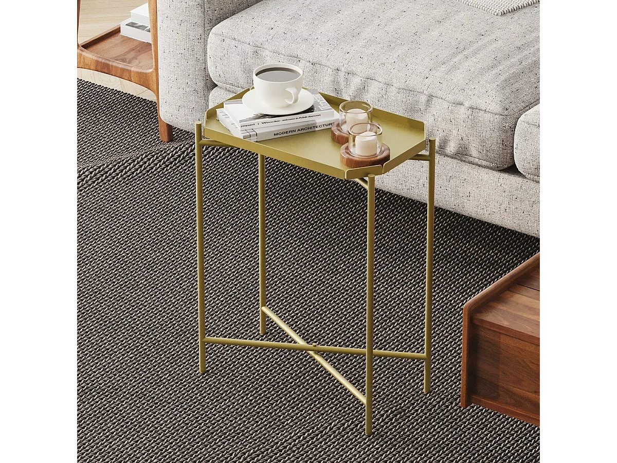 Bout de canapé avec plateau à rebord rectangulaire H56 cm - PARKER