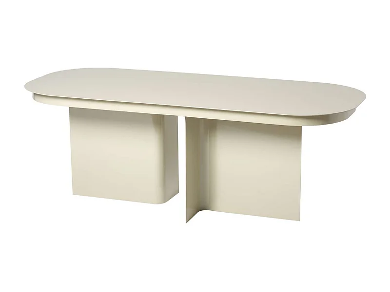 Salontafel met afgerond blad en 2 poten L120 cm - ALMA