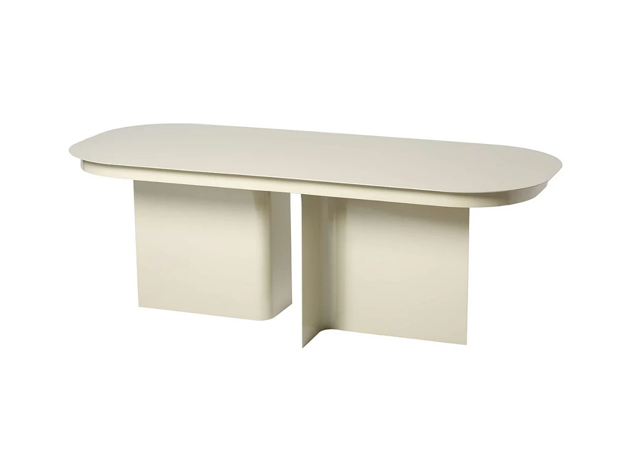 Couch­tisch mit abgerundeter Platte und 2 Beinen L120 cm - ALMA