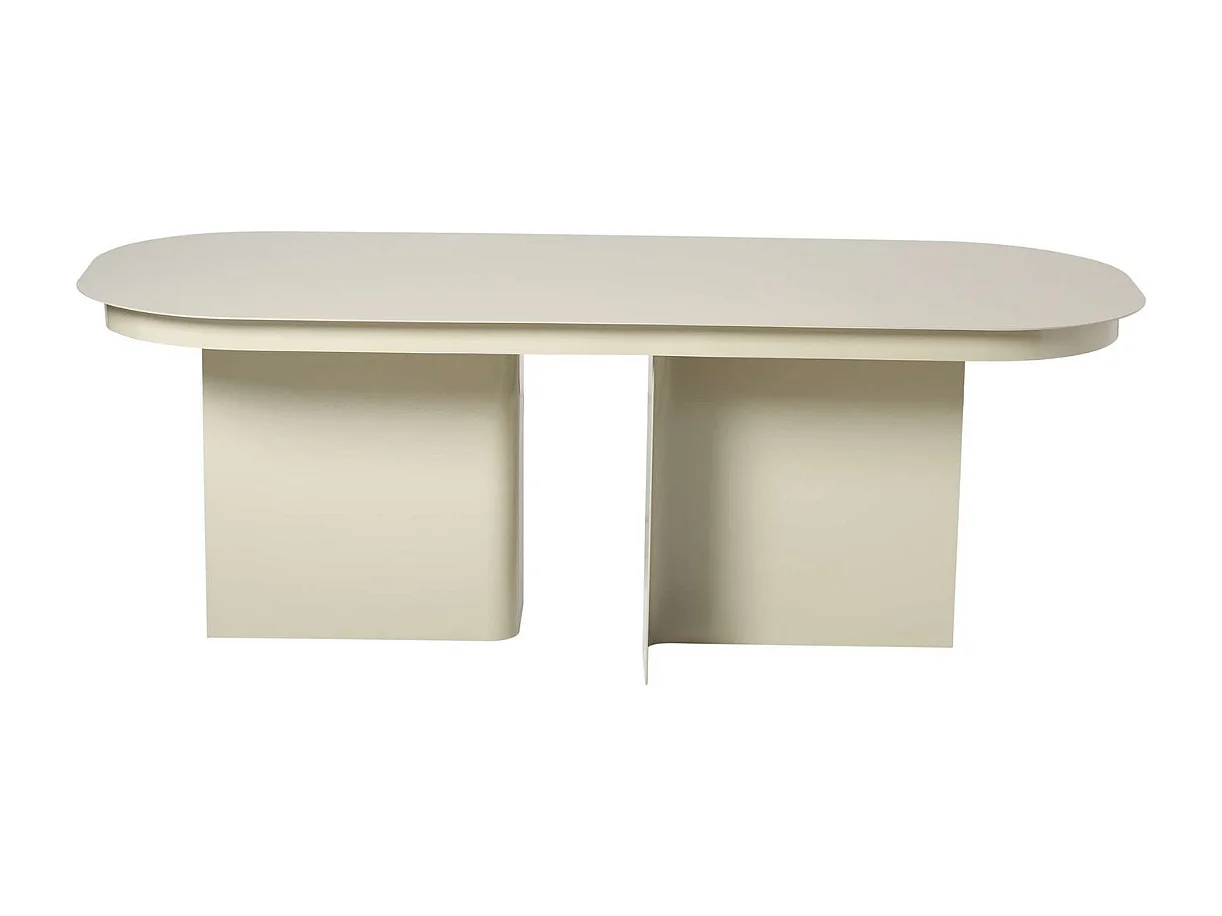 Couch­tisch mit abgerundeter Platte und 2 Beinen L120 cm - ALMA