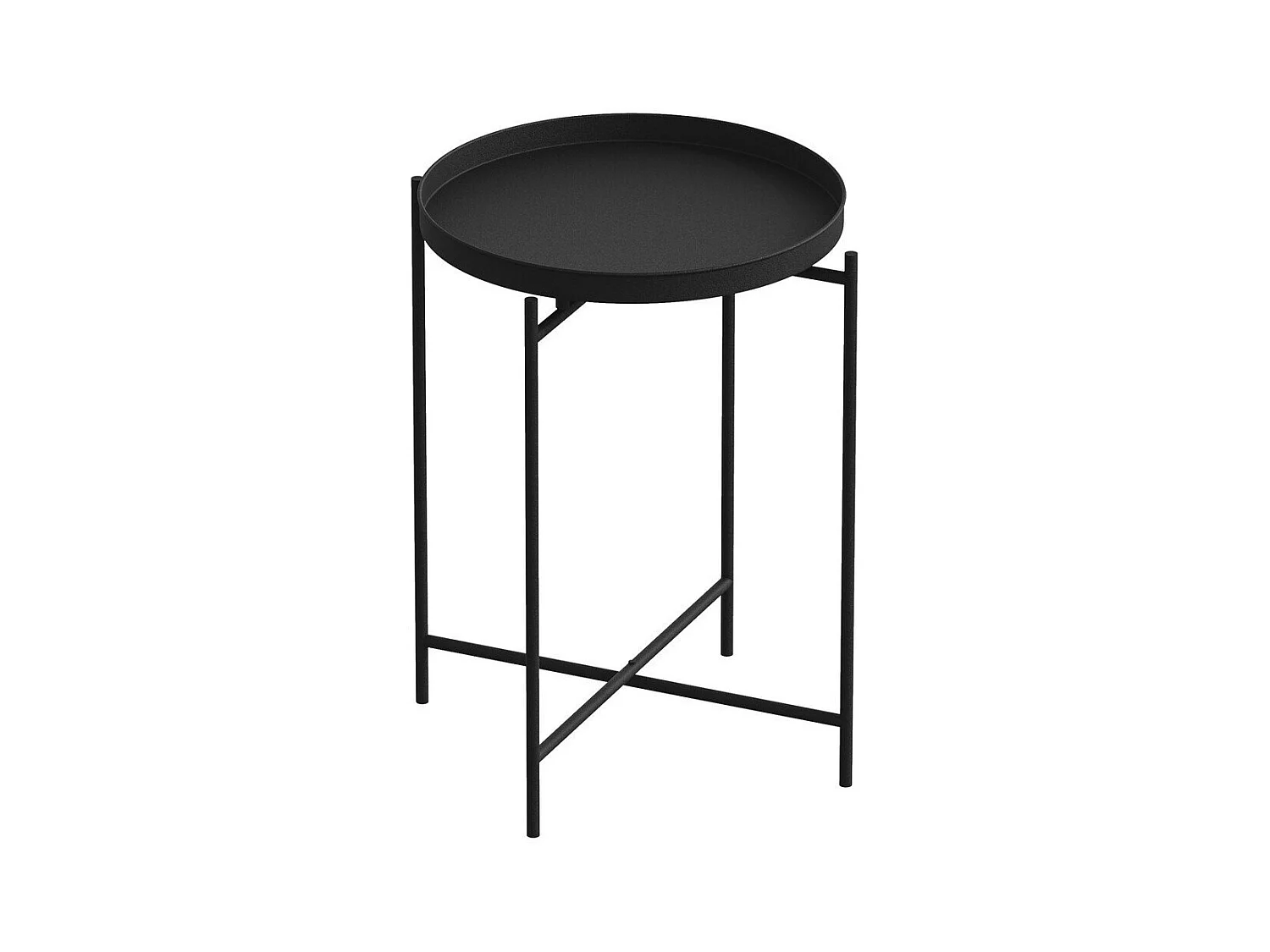 Beistelltisch mit runder Ablage mit Rand aus Metall H56 cm - PARKER