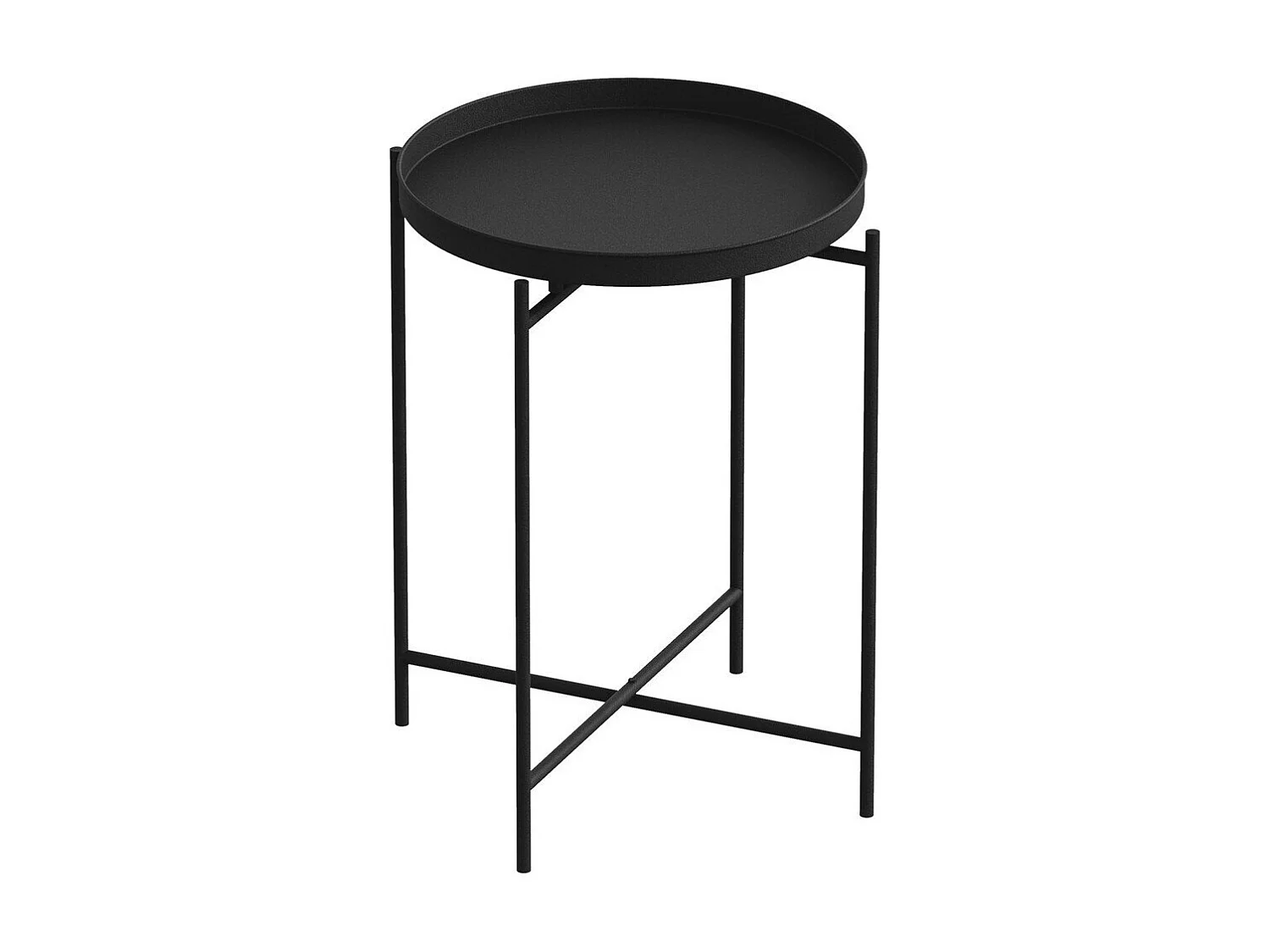 Bout de canapé avec plateau à rebord rond en Métal H56 cm - PARKER