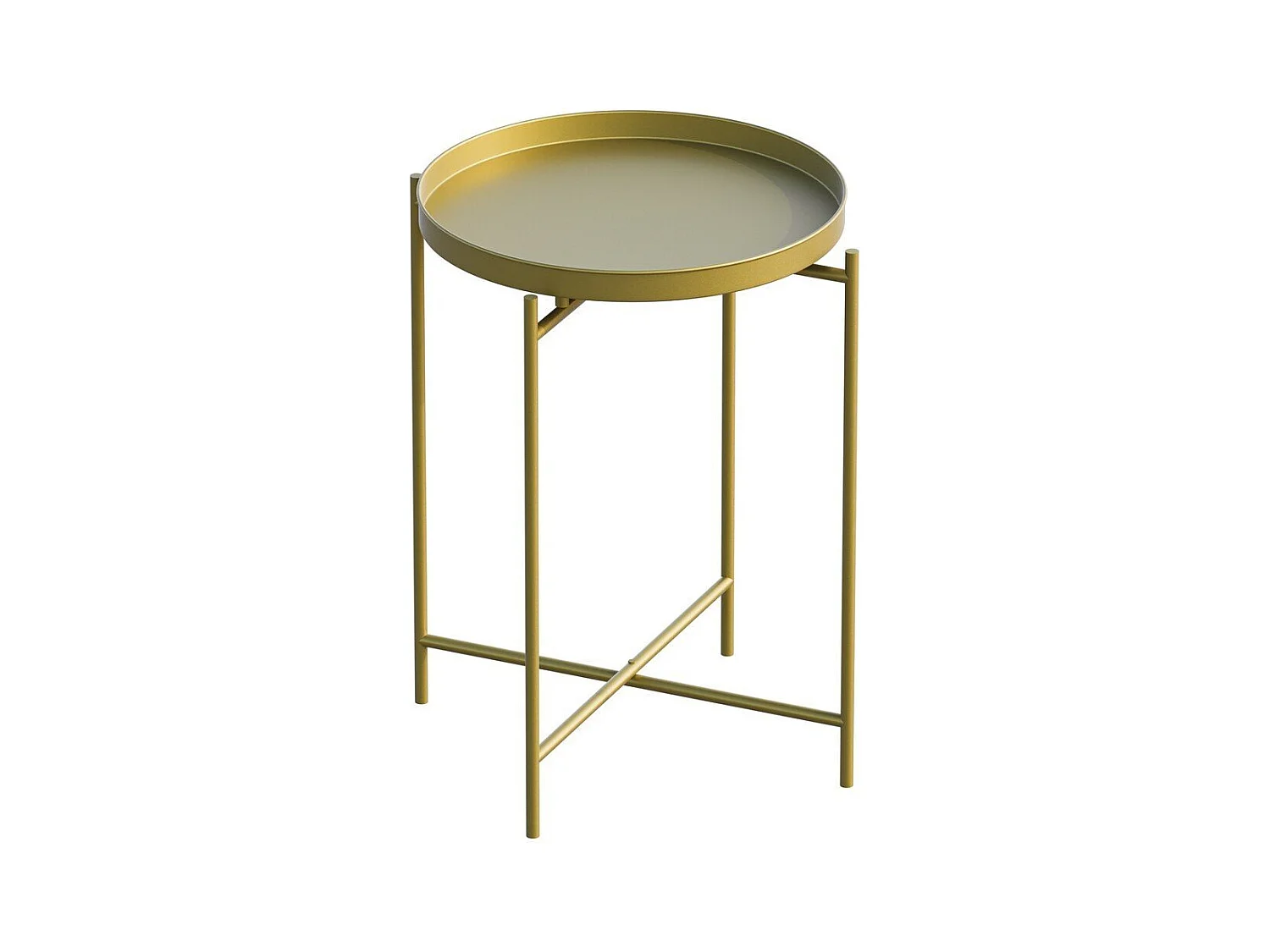 Beistelltisch mit runder Ablage mit Rand aus Metall H56 cm - PARKER