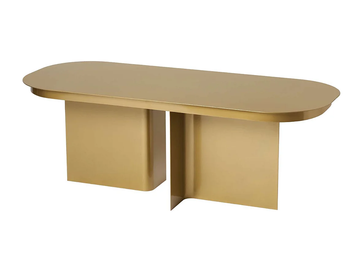 Couch­tisch mit abgerundeter Platte und 2 Beinen L120 cm - ALMA