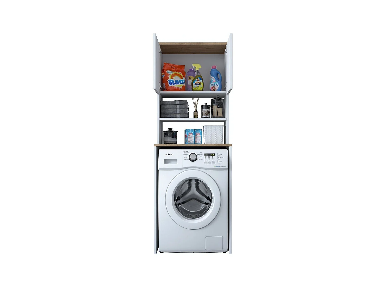 Etagère pour machine à laver 2 étagères 2 portes H183,6 cm - JUNE