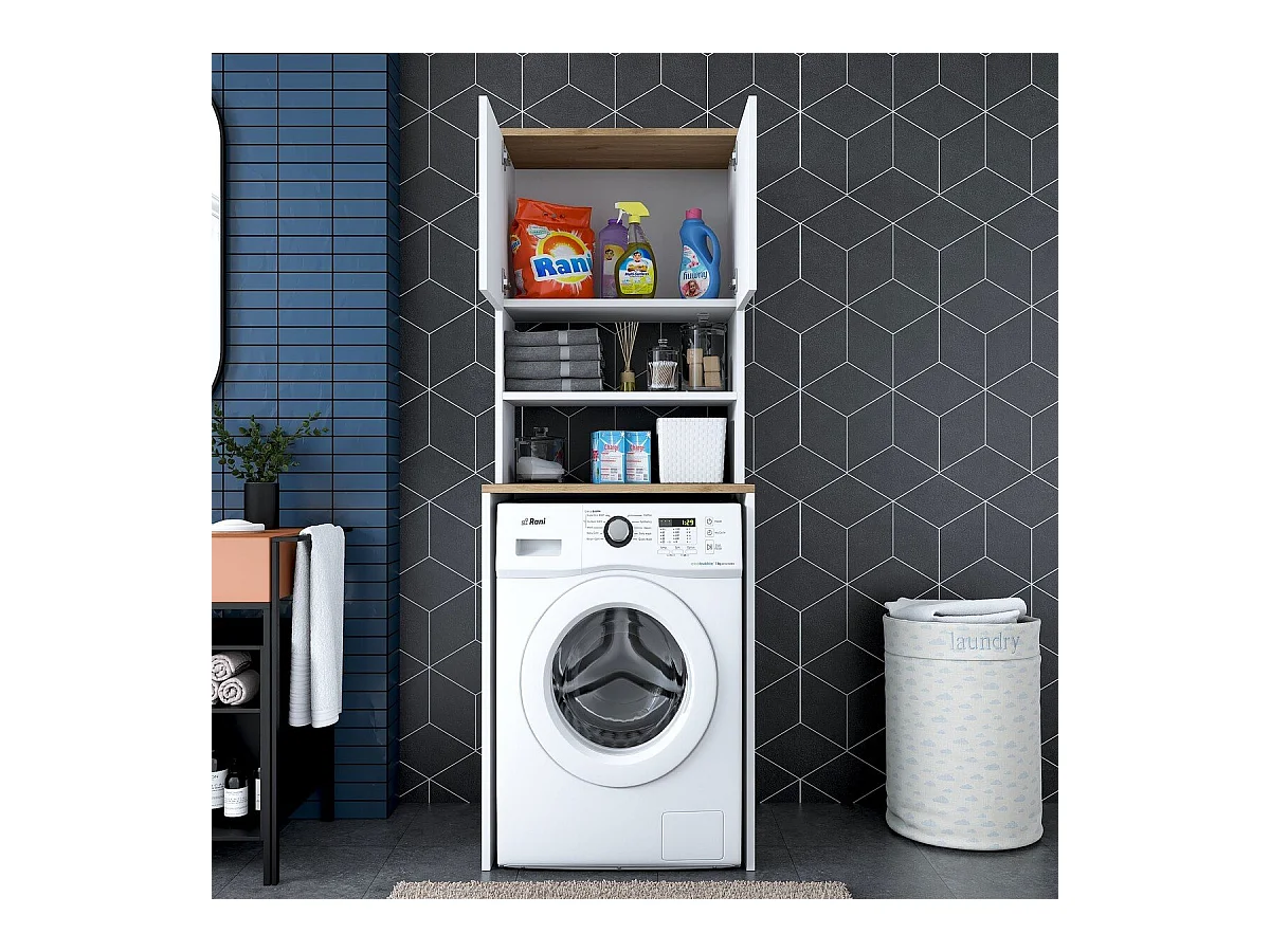 Etagère pour machine à laver 2 étagères 2 portes H183,6 cm - JUNE