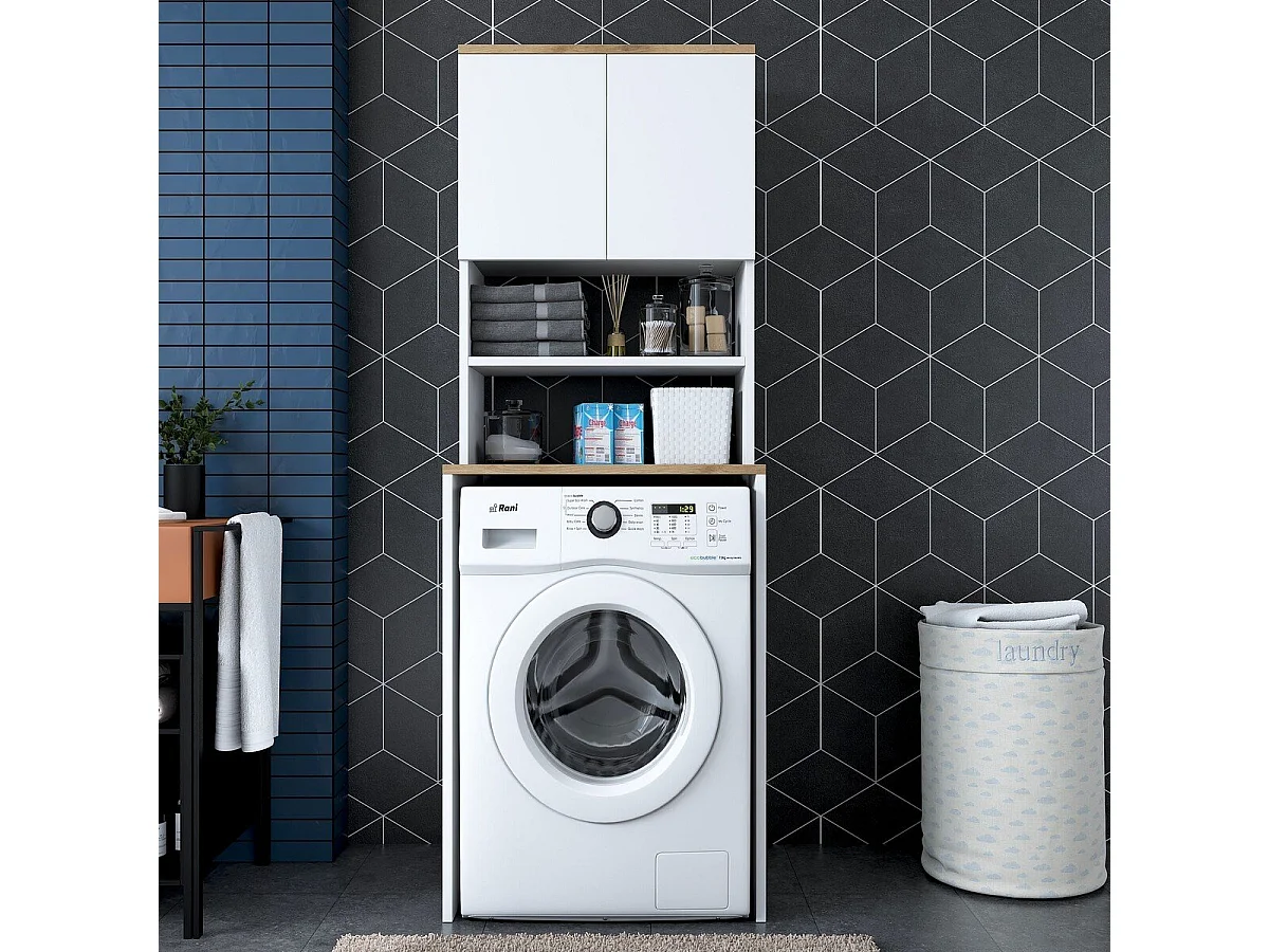 Etagère pour machine à laver 2 étagères 2 portes H183,6 cm - JUNE