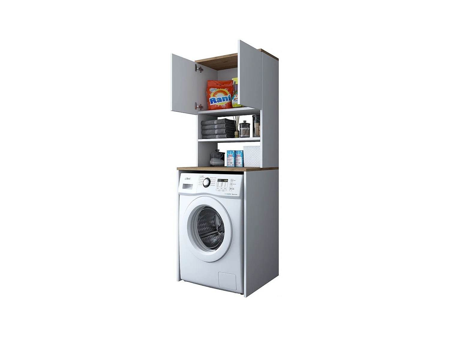 Etagère pour machine à laver 2 étagères 2 portes H183,6 cm - JUNE