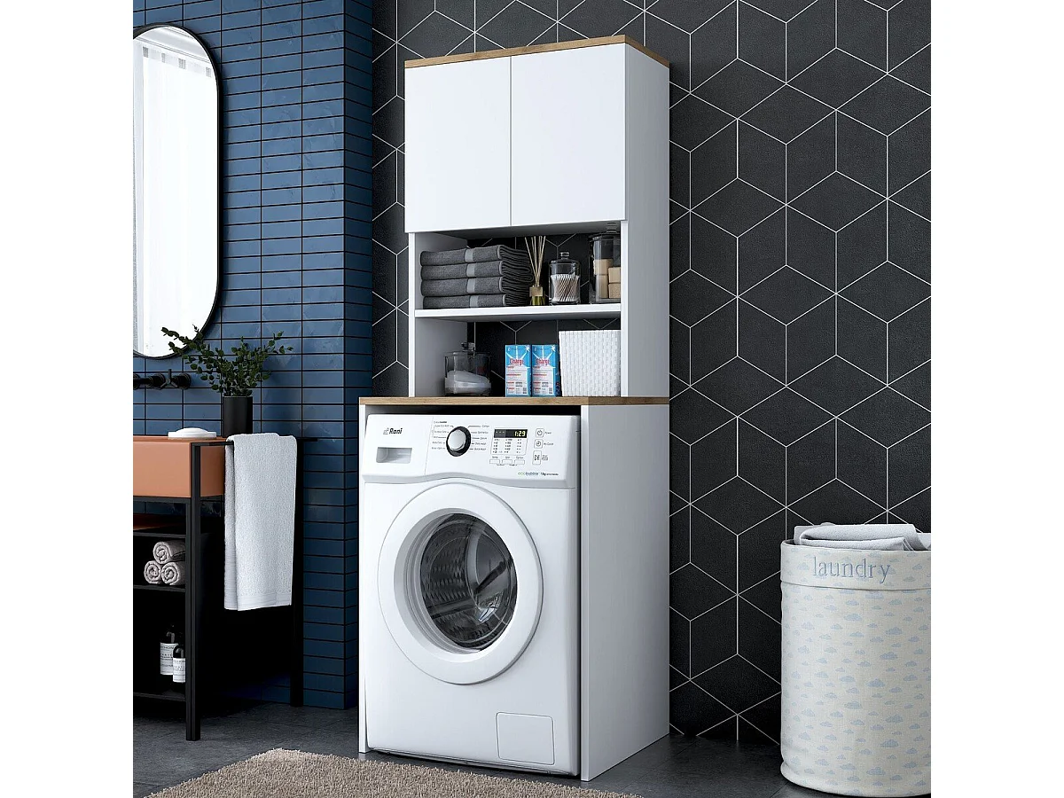 Etagère pour machine à laver 2 étagères 2 portes H183,6 cm - JUNE