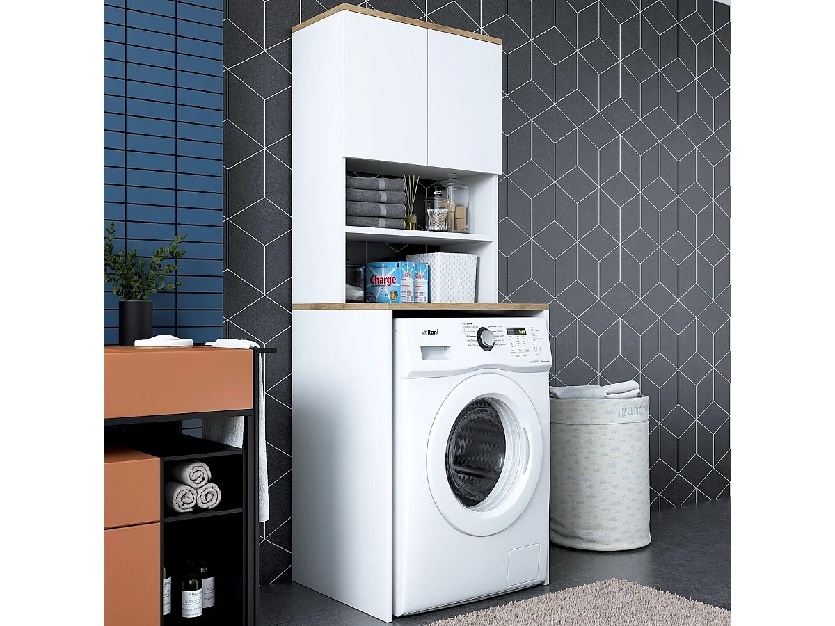 Etagère pour machine à laver 2 étagères 2 portes H183,6 cm - JUNE