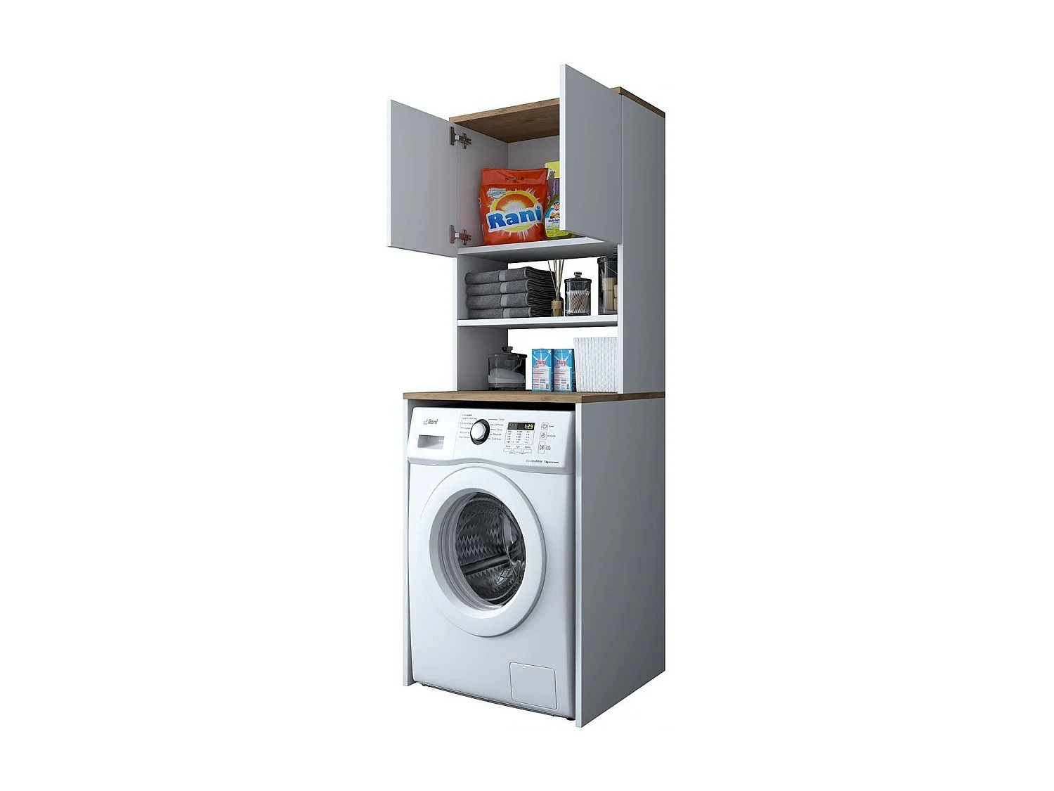 Etagère pour machine à laver 2 étagères 2 portes H183,6 cm - JUNE