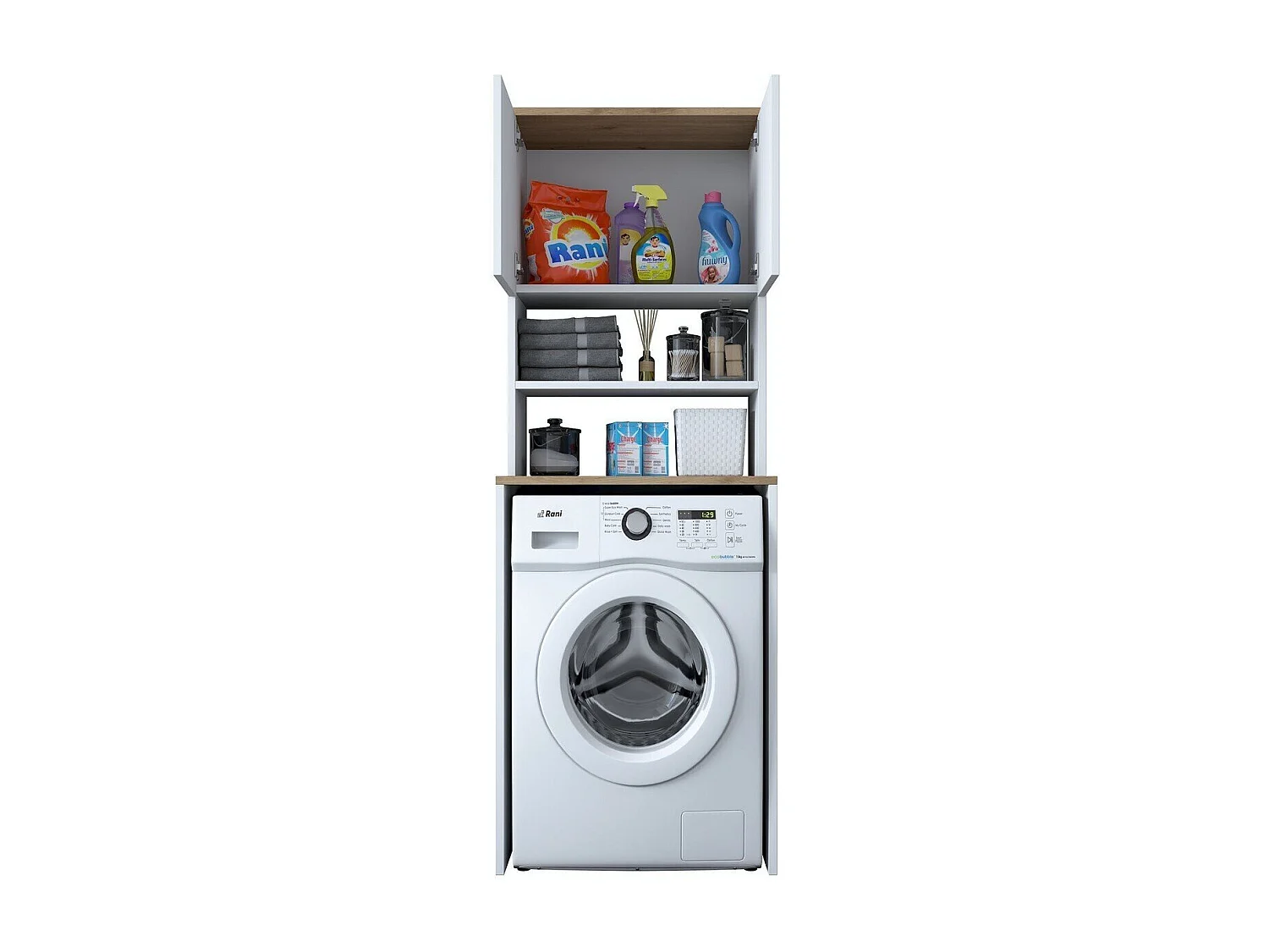 Etagère pour machine à laver 2 étagères 2 portes H183,6 cm - JUNE