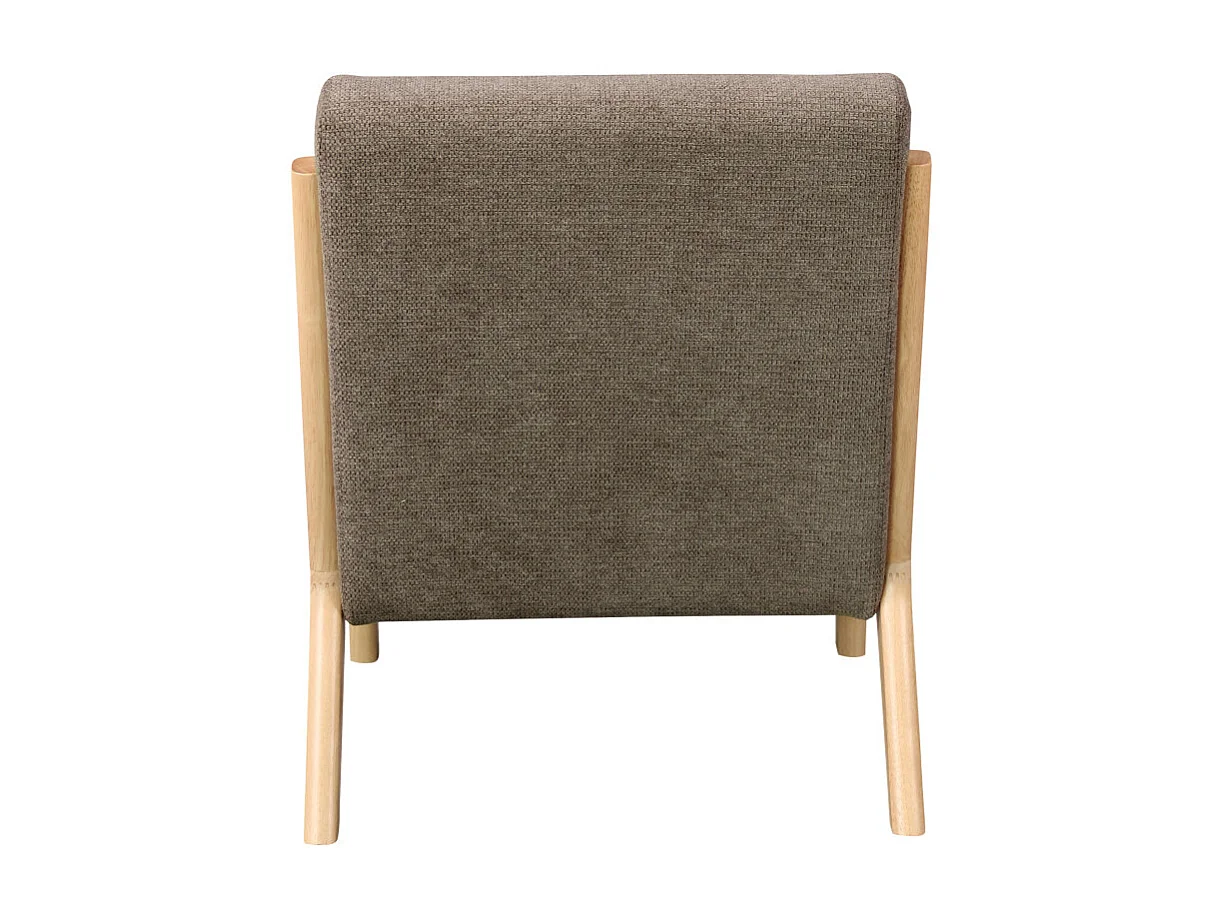 ZACK-Fauteuil en bois naturel et tissu Trendy Taupe
